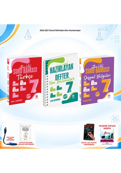 Çanta Yayınları 2026-2027 7. Sınıf Tüm Dersler 3 Kitap Türkçe-sos Soru/fen Defter Set