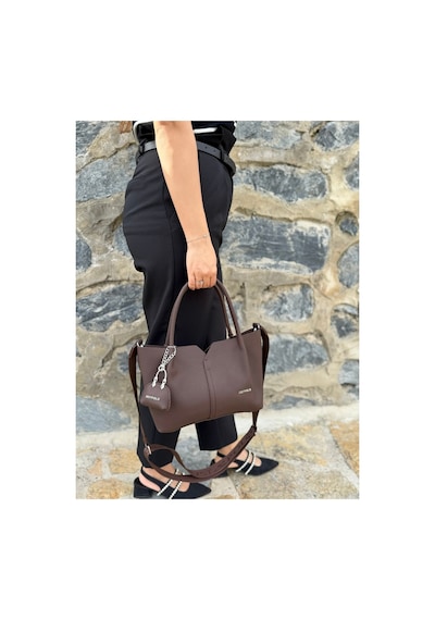 Just Polo Kadın Yeni Sezon Yumuşak Deri Ayarlanabilir Askılı Lüks El Ve Omuz Çantası Shoulder Bag Kahverengi 05372813