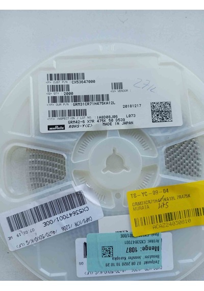 Grm31cr71h471ka12l 4.7 Uf 50 Vdc 10% 1206 X7r 50 Adet