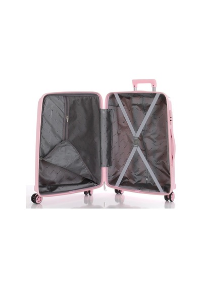 Mçs Bavul Büyük Ve Orta 2li Set Kırılmaz Silikon Valiz V305 Pudra