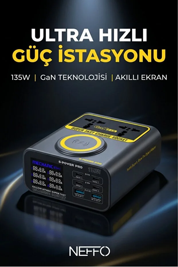 Mechanıc S-power Pro 135w Çok Fonksiyonlu Hızlı Şarj İstasyonu