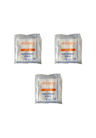 Ordinary Beyaz Market Poşeti Torbası Hışır Atlet Poşet Büyük Boy 3 KG 30 x 60 CM