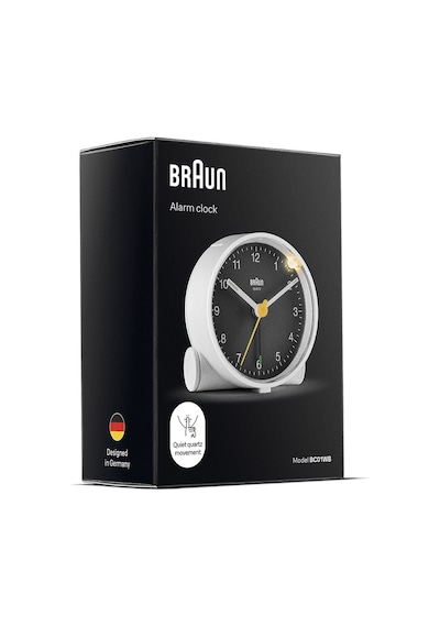 Braun Bc01wb Beyaz-siyah Klasik Analog Alarmlı Masa Saati Brn.bc01wb