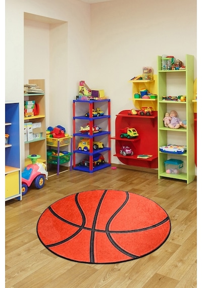 Basketball 140X140 Cm Çocuk Ve Bebek Halısı Çok Renkli
