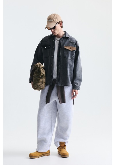 Vamos Oversize Kot Gömlek Gri