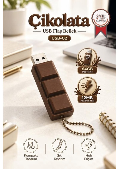 Delux Serisi Çeşit Fonksiyonel Günlük Usb Flash Bellek 64gb Usb02 Kahverengi