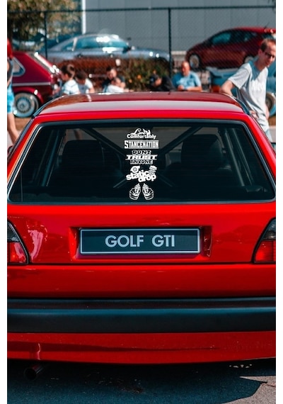 Oto Arka Cam Sticker Model 61 İngilizce Beyaz 40 20 Cm