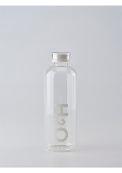 H2o 1lt Borosilikat Cam Matara Beyaz Beyaz