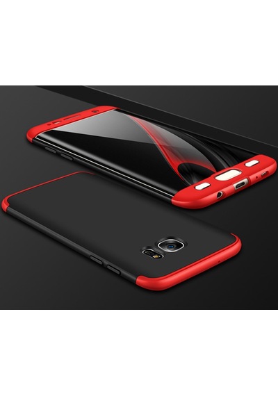 Galaxy S7 Edge Kilif Kamera Korumali 360 Tam Koruma Ays 253624915 - Renk Seçimi / Siyah+Kirmizi