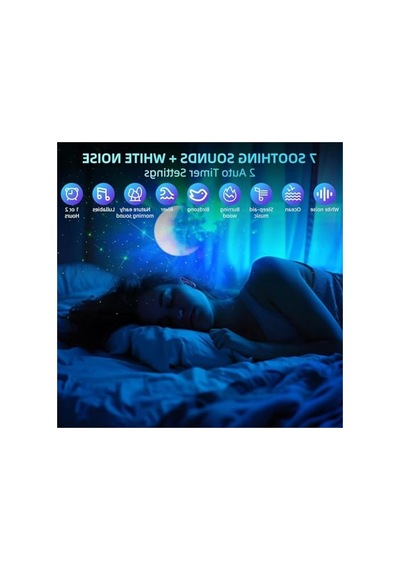 Bluetooth İle Kontrol Edilebilen Galaksi Yansıtma Gece Lambası, Uzaktan Kumanda 10 Parça Siyah