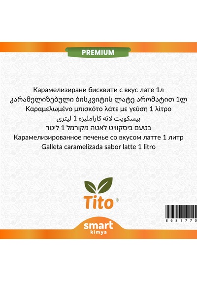 Premium Karamelize Bisküvili Latte Aroması 1 Litre