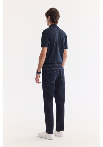 Avva Erkek İndigo Klasik Bel Eskitme Yıkamalı Elastan Madrid Comfort Slim Fit Jean Pantolon A61y3509