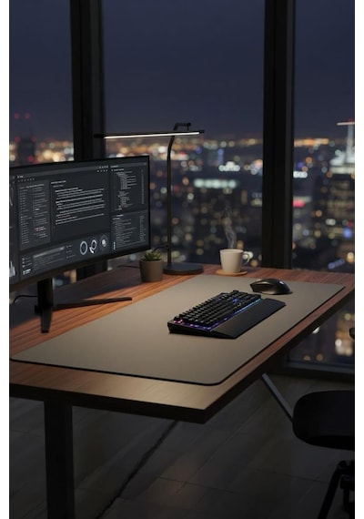 Gaming Oyuncu Klavye Fare Altlığı Kaymaz Taban Büyük Mouse Pad Pu Gr 1200 600mm Gri
