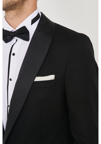 Ac&Co / Altınyıldız Classics Erkek Sıyah Slim Fit Dar Kesim Mono Yaka Balıksırtı Desenli Smokin Damatlık Sıyah Siyah Ac&Co / Altınyıldız Classics Erkek Sıyah Slim Fit Dar Kesim Mono Yaka Balıksırtı Desenli Smokin Damatlık Sıyah Siyah