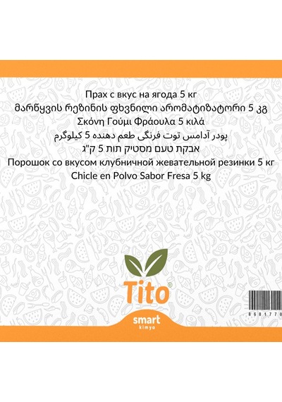 Toz Çilekli Sakız Aroması 5 Kg