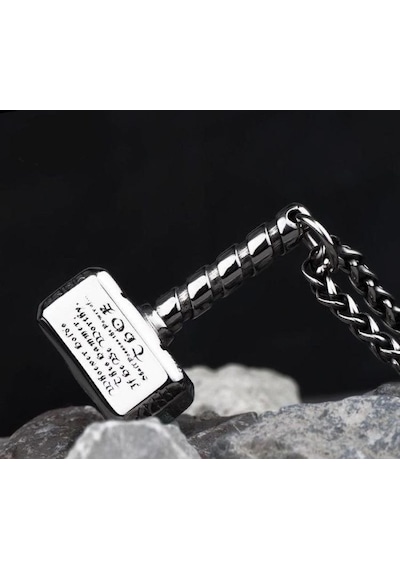 Herşey Nota Thors Çekiç Metal Kolye
