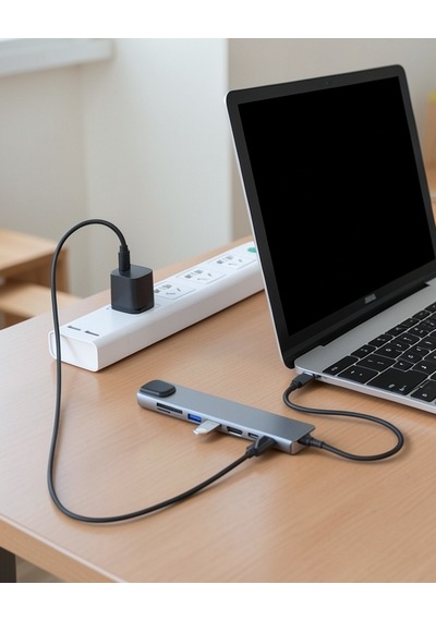 Type-c Çoklayıcı 8 Portlu Apple Macbook Uyumlu Tf Sd Kart Dönüştürücü 0