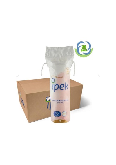 İpek Makyaj Temizleme Pamuğu Yuvarlak 70'li 30 Paket