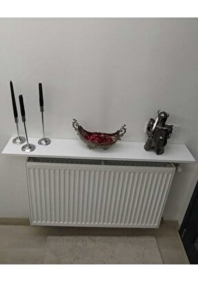 Mdf Beyaz Petek Üstü Duvara Monte Uçan Raf Dresuar Beyaz