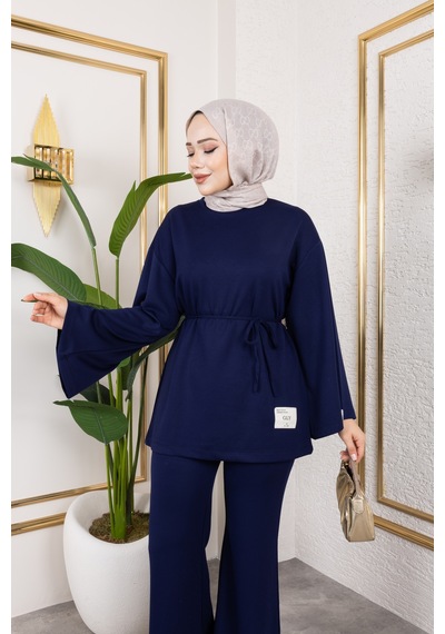 Nevayla Moda Mevsimlik Modal Kumaş Takım - T114 Lacivert