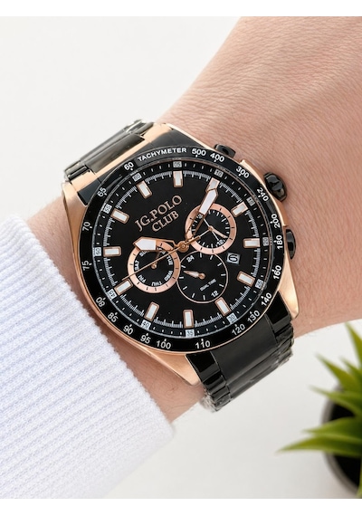 Jg.polo Club Çelik Kordon 2 Yıl Garantili 5 Atm Suya Dayanıklı Erkek Kol Saati+bileklik Jg.ot.3975.3 Siyah - Rose Gold Jg.polo Club Çelik Kordon 2 Yıl Garantili 5 Atm Suya Dayanıklı Erkek Kol Saati+bileklik Jg.ot.3975.3 Siyah - Rose Gold