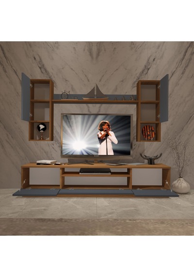 Decoraktiv Trio 5das Mdf Tv Ünitesi Tv Sehpası Ceviz - Antrasit