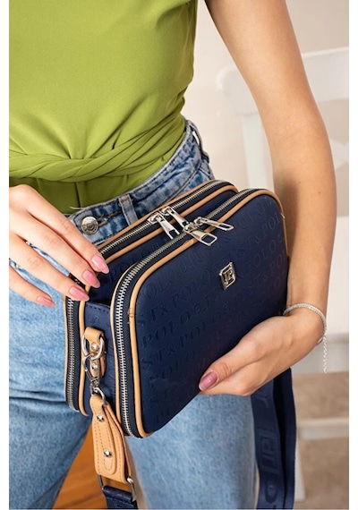 Just Polo Kadın Ayarlanabilir Askılı Su Geçirmez Lüks Omuz Çantası Shoulder Bag Ebat: 16 X 26 Cm Lacivert