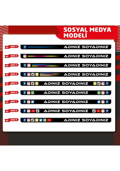 Sosyal Medya Plakalık, 2 Adet Premium Uv Baskı, Plakalıkhane