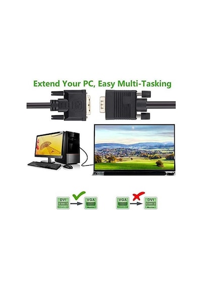 4255 Dvi 24 + 5 Vga Çevirici Dönüştürücü Monitör Kablosu Dvı-ı Du