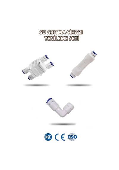 Su Arıtma Shut-Off+400 Gpd Atık Su Kısıcı+Check Valfli Dirsek