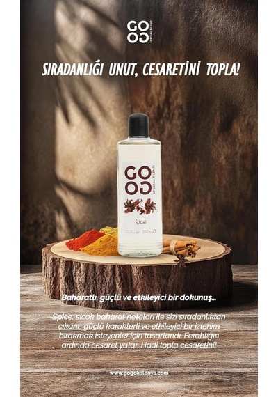Gogo Spice Kolonya 250ml Cam Şişe Amber
