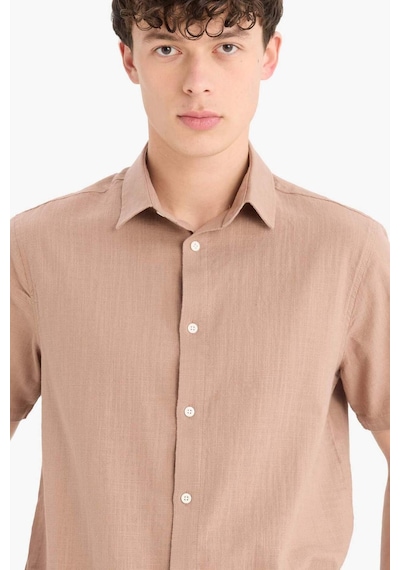 DeFacto %100 Pamuk Regular Fit Polo Yaka Yazlık Kısa Kollu Gömlek D8613AX25SMBN300
