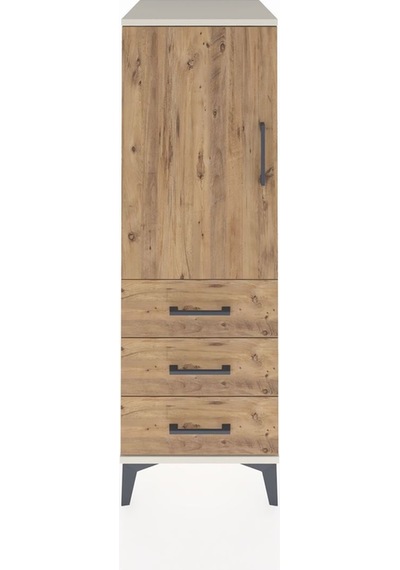 Kronos Dolap 2 Raflı 3 Çekmeceli Tek Kapaklı 44x59x134 Aytaşı-çam Aytası