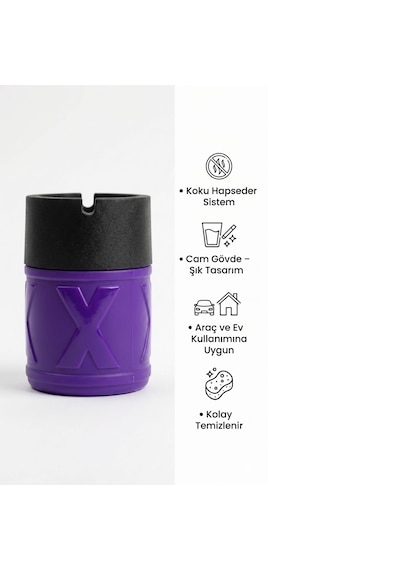 2 Adet X Cam Kokusuz Küllük Koku Hapseden Kapaklı Rüzgar Önleyici Kapaklı Araç Ve Ev Kullanımına Uygun Mor 210 Ml