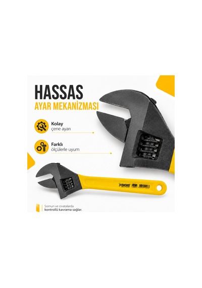 Sgs Kurbağacık Anahtar 12 İnç Ayarlı İngiliz Anahtarı