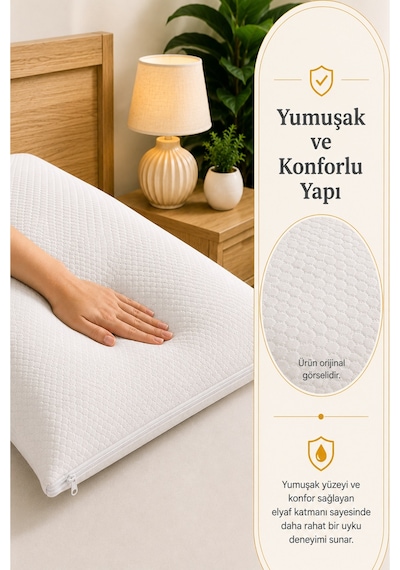 4'lü Su Geçirmez Yastık Alezi 50x70 Cm Fermuarlı Yastık Koruyucu Kılıfı Micro Kumaş Terletmez Beyaz Beyaz