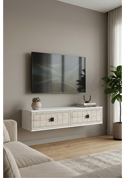 Tda1205at Yuka Duvara Montaj Tv Stand Antrasit-traverten 120cm