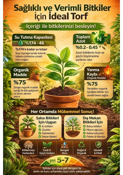 5 Lt Bitki Toprağı, Fideleme, Saksı Toprağı İç Dış Mekan Toprak Torf