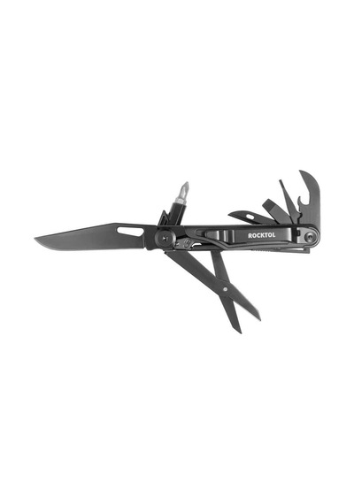 Rocktol 12 Fonksiyonlu Multitool Siyah Kamp Çakı Kılıflı siyah