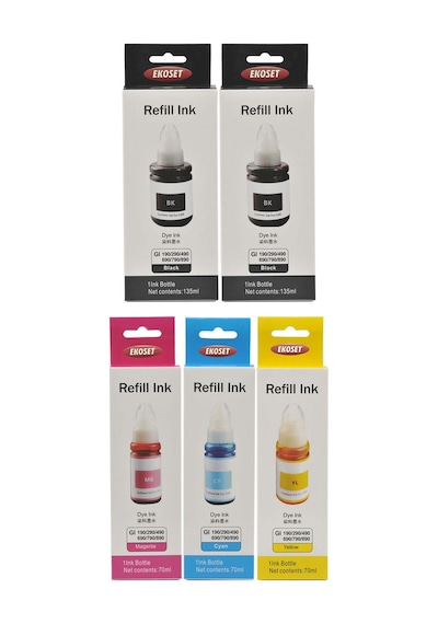 Ekoset Canon G2415 G3415 Uyumlu Renkli Mürekkep 5'li Set
