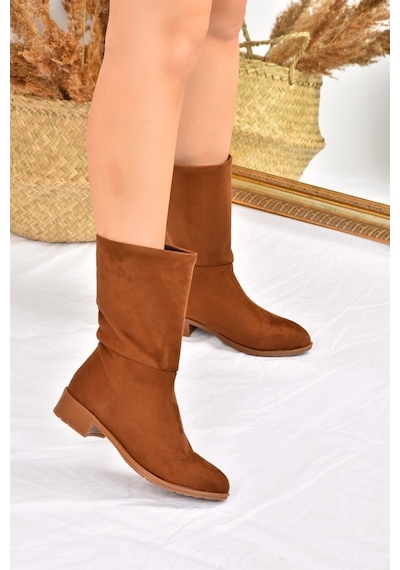 Fox Shoes Taba Süet Düz Taban Günlük Kadın Bot L726597702