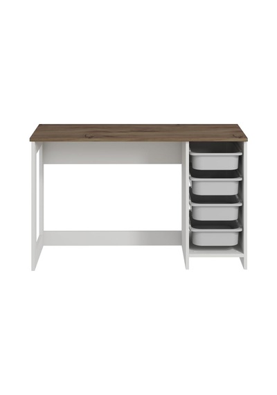 Hero Modern Çalışma Masası - 120 Cm, Beyaz/antik Ceviz Diğer