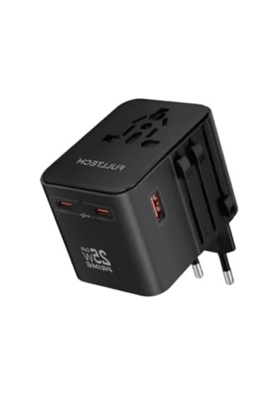 25w Gan Hızlı Şarjlı Universal Seyahat Adaptörü, 2x Usb-c + 1x Usb-a