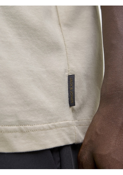Jack & Jones Jack Jones Yazı Desenli Erkek Yuvarlak Yaka Tişört 12287990 Bej