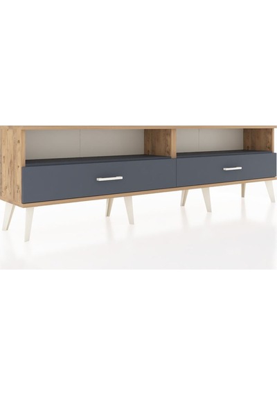 Arges Tv Ünitesi 2 Raflı 2 Çekmeceli 176x30x51 Çam-antrasit/antrasit Antrasıt/antrasıt Arges Tv Ünitesi 2 Raflı 2 Çekmeceli 176x30x51 Çam-antrasit/antrasit Antrasıt/antrasıt