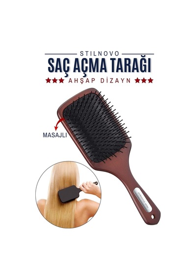 Ahşap Profesyonel Masajlı Saç Açma Tarağı 716248 Karışık