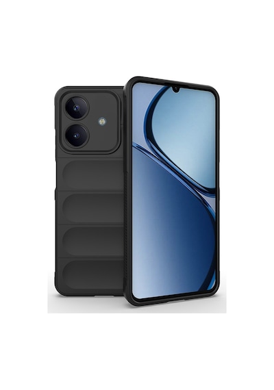 Realme C63 Kılıf Esnek Tpu Oyuklu Arka Yüzey Tasarımlı Mkst Etnik Silikon Kapak - Siyah Siyah