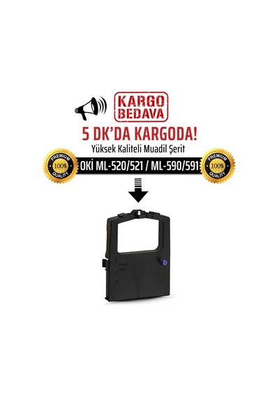 Oki Ml-520 / Ml-521 / Ml-590 / Ml-591 Uyumlu Şerit 5'Li Paket / 1