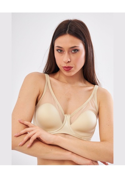 Le Jardin Linda Tül Detaylı Toparlayıcı İnce Soft Cup Sütyen B-c Ten Rengi