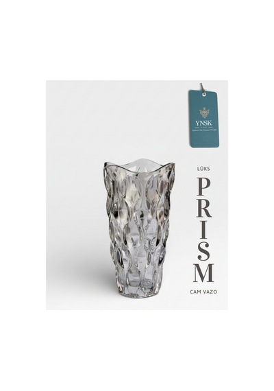 Chacha Home Luxury Prısm İthal Cam Vazo 24x13 Cm Füme
